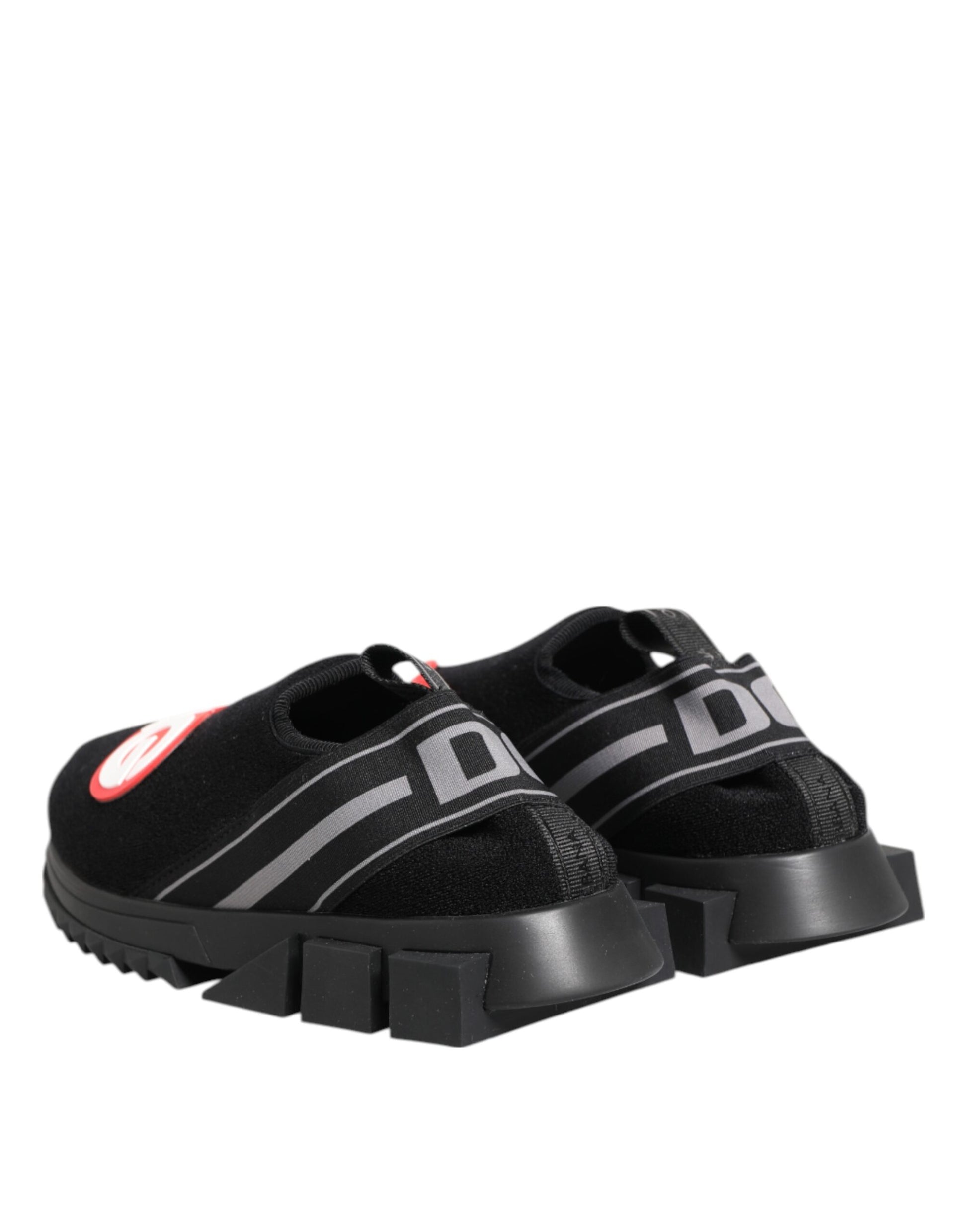 Dolce & Gabbana Black Grey Slip On Sorrento Sneakers Shoes