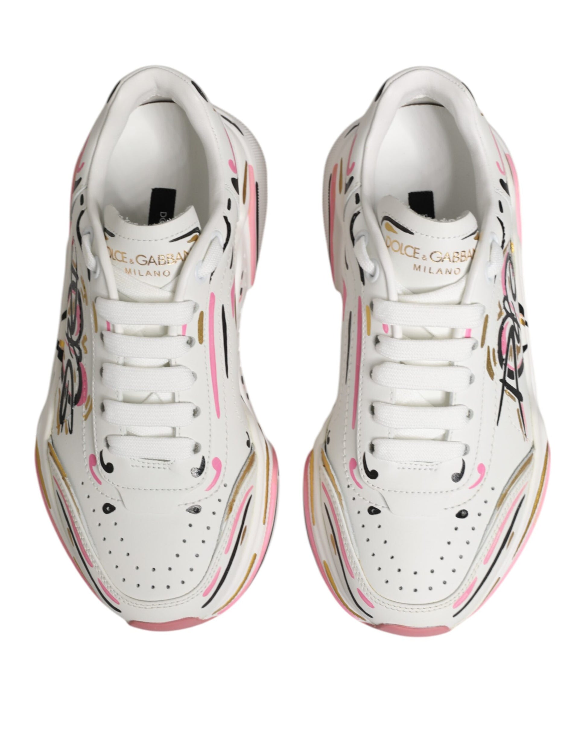 Dolce & Gabbana Multicolor Hand Painted DAYMASTER Sneaker Shoes