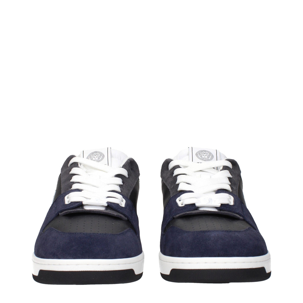 Blue Leather Sneakers
