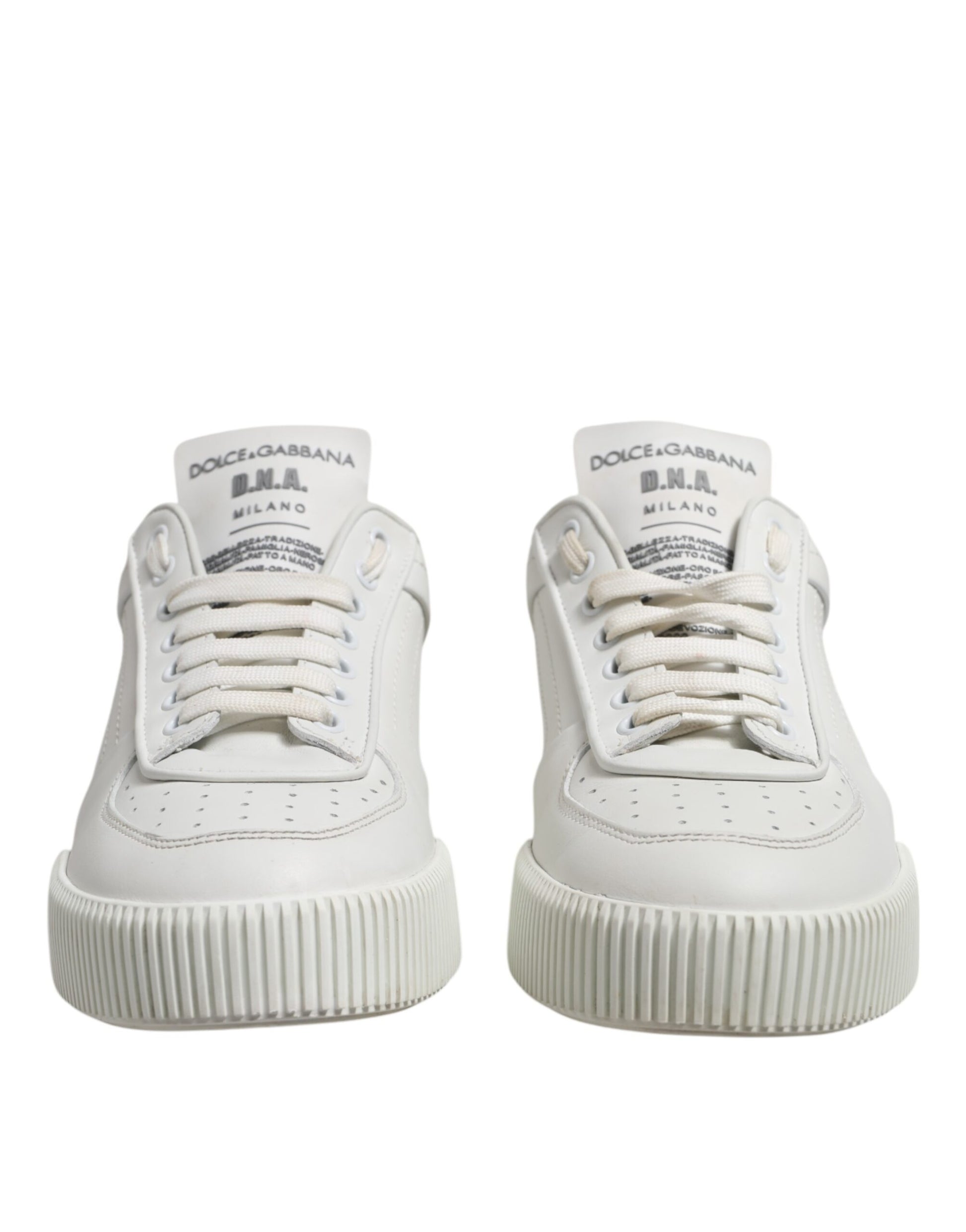 Dolce & Gabbana White Miami Leather Low Top Sneakers Men Shoes