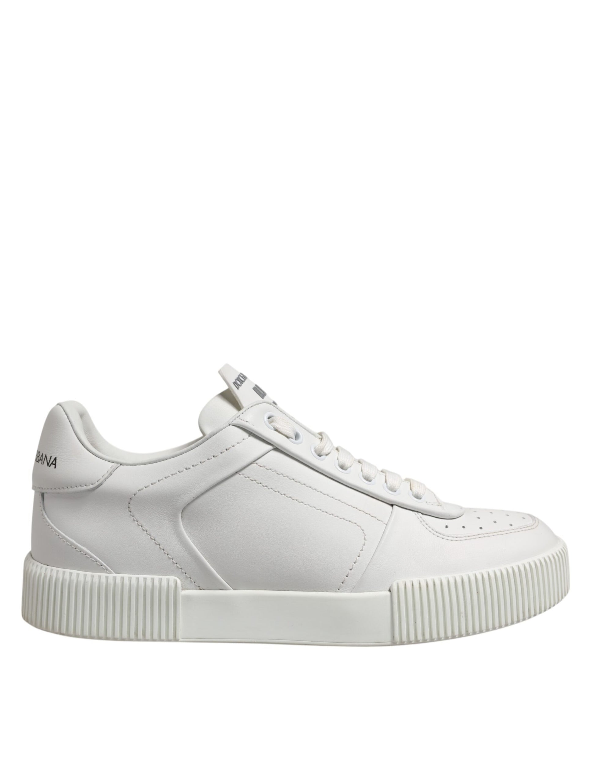 Dolce & Gabbana White Miami Leather Low Top Sneakers Men Shoes
