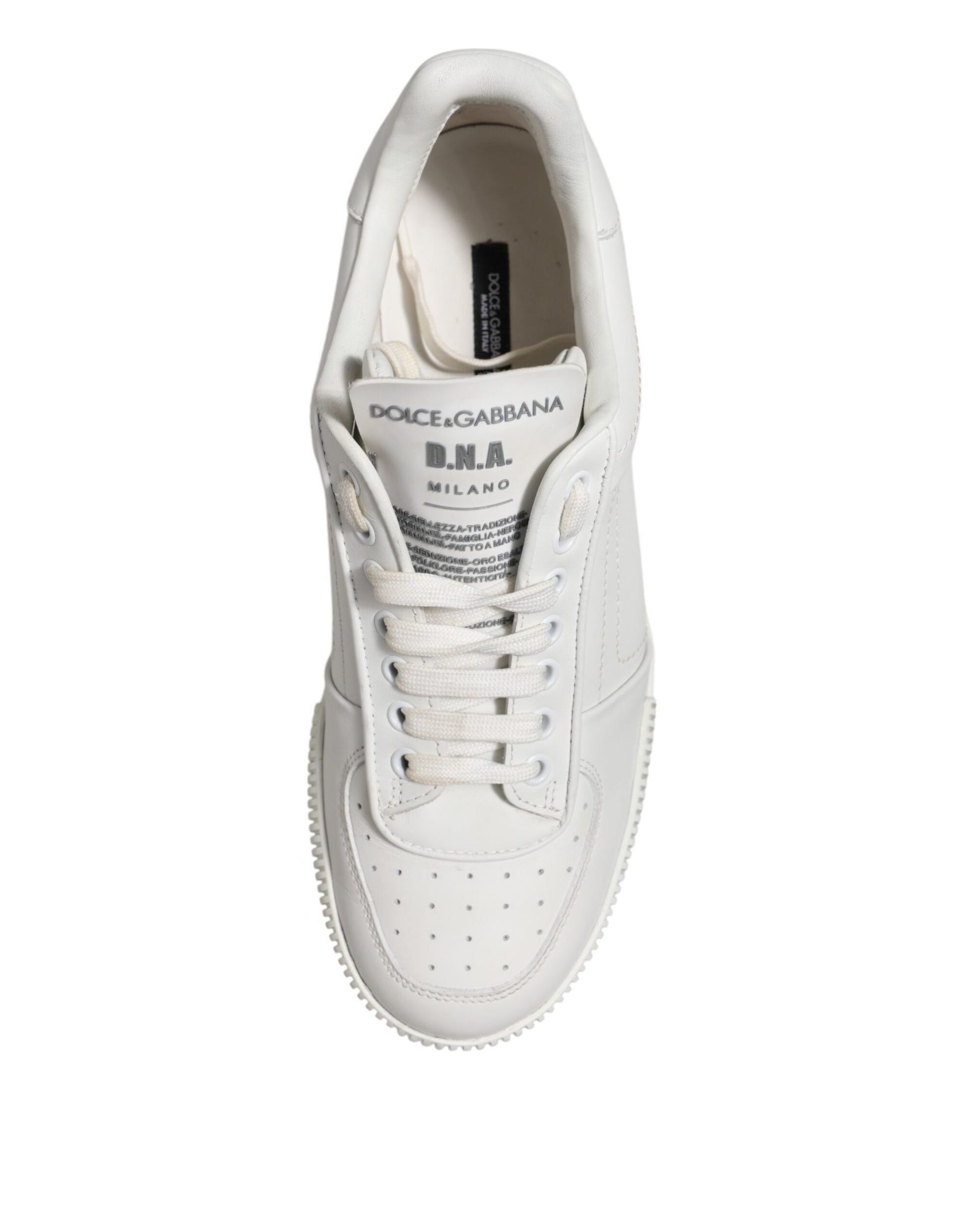 Dolce & Gabbana White Miami Leather Low Top Sneakers Men Shoes