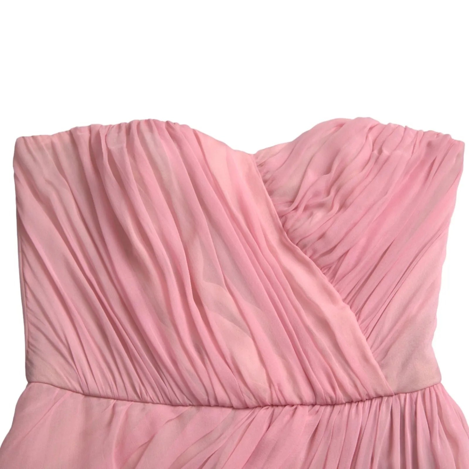 Pink Silk Strapless Maxi A-line Gown Dress