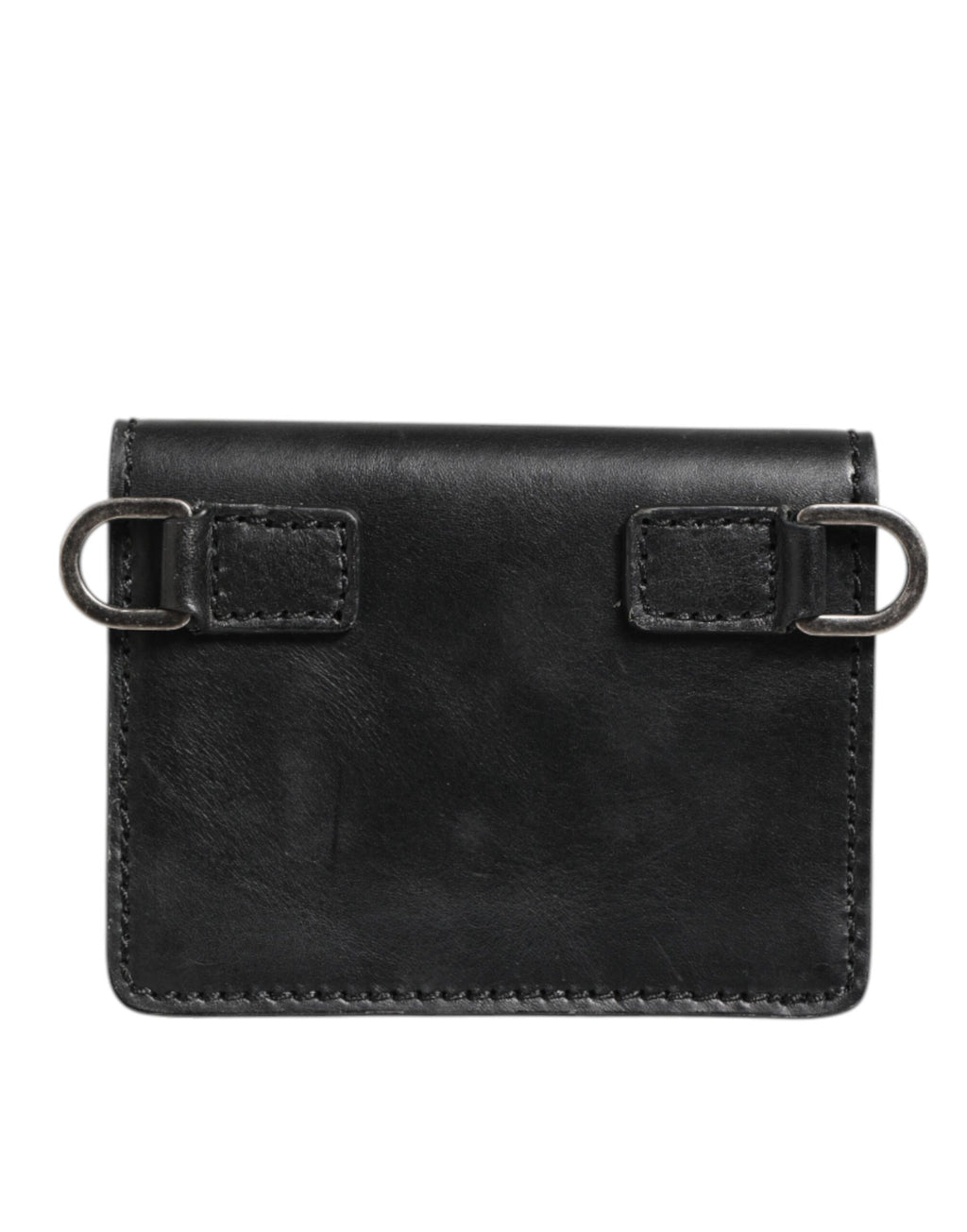 Dolce & Gabbana Black Leather Bifold Card Holder Mens Coin Purse Key Clip Wallet