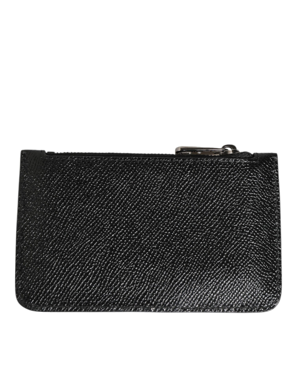 Dolce & Gabbana Black Leather Chain Link Mens Coin Purse Key Clip Holder Wallet