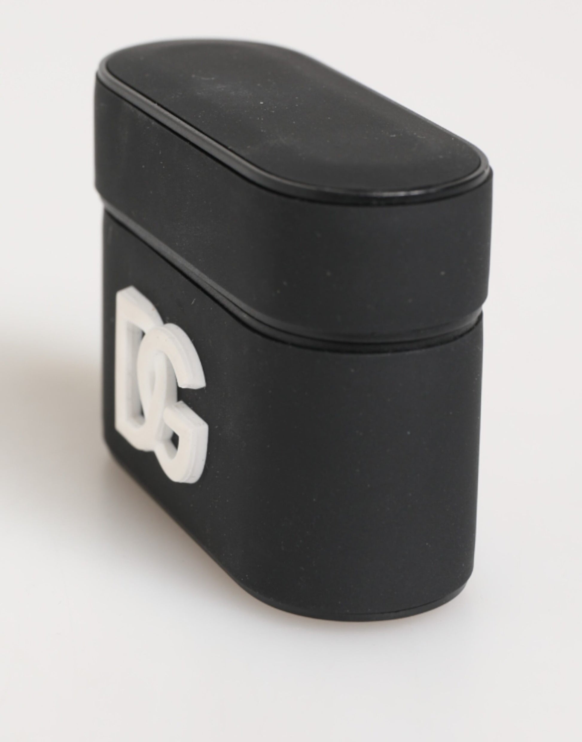 Dolce & Gabbana Black White Rubber Embossed Logo Accessory Airpods Case