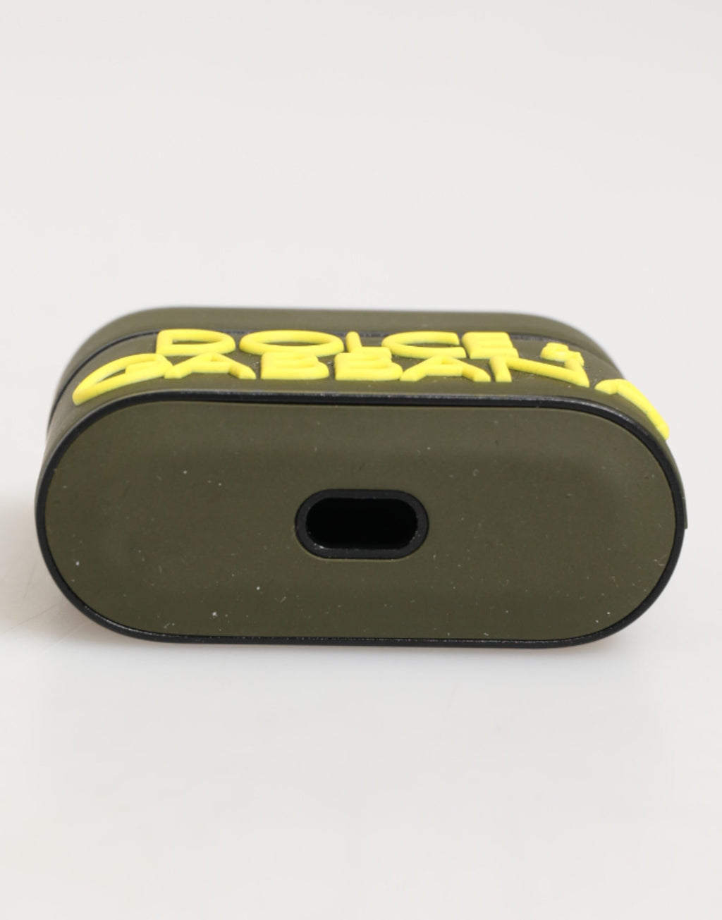 Dolce & Gabbana Army Green Rubber Logo Embossed Accessory  Airpods Case