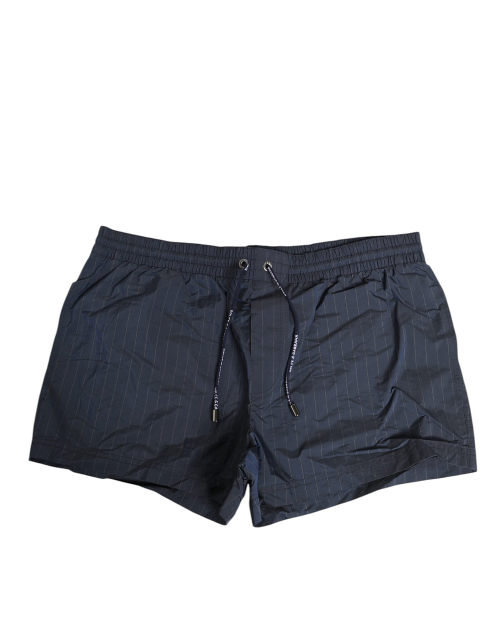 Dolce & Gabbana Navy Blue Polyester Nylon Pinstripe Men's Swimwear