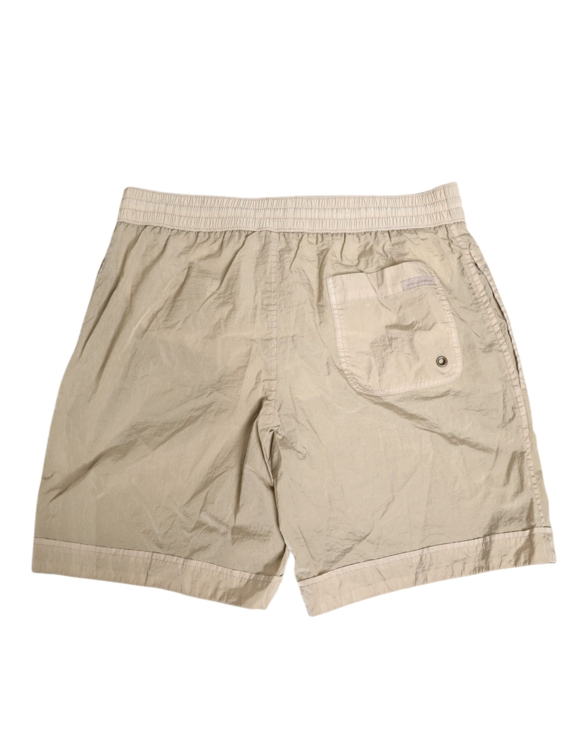 Dolce & Gabbana Beige Nylon Beachwear Men Boxer Short Swimwear
