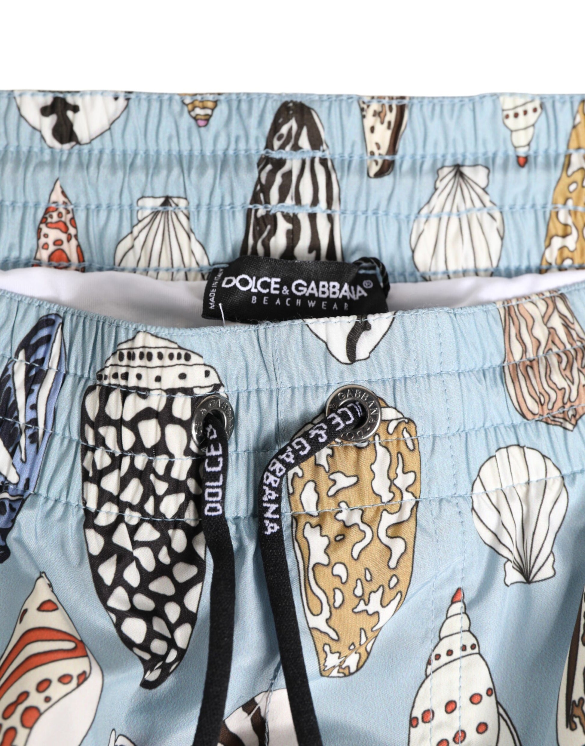 Dolce & Gabbana Blue Seashell Print Nylon Men Shorts Swimwear