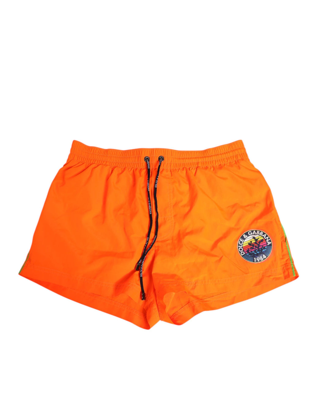 Dolce & Gabbana Orange Polyester Beachwear Men Shorts Swimwear