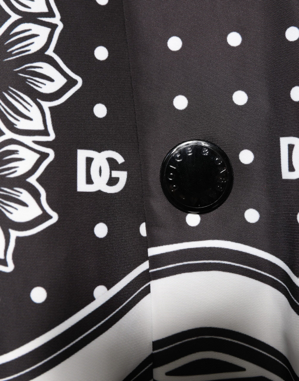 Dolce & Gabbana Black White Bandana Print Bomber Jacket