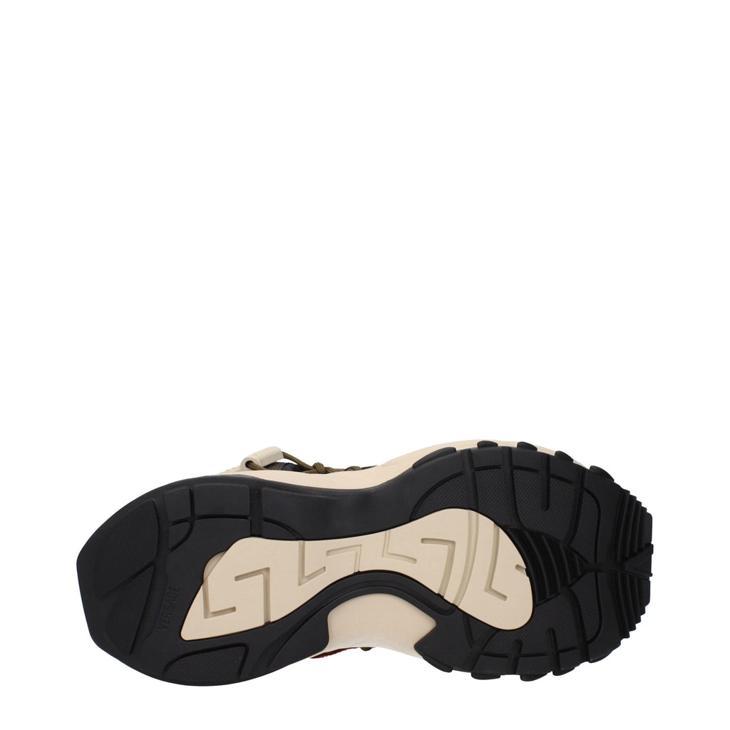 Beige Leather Athletic Sneakers