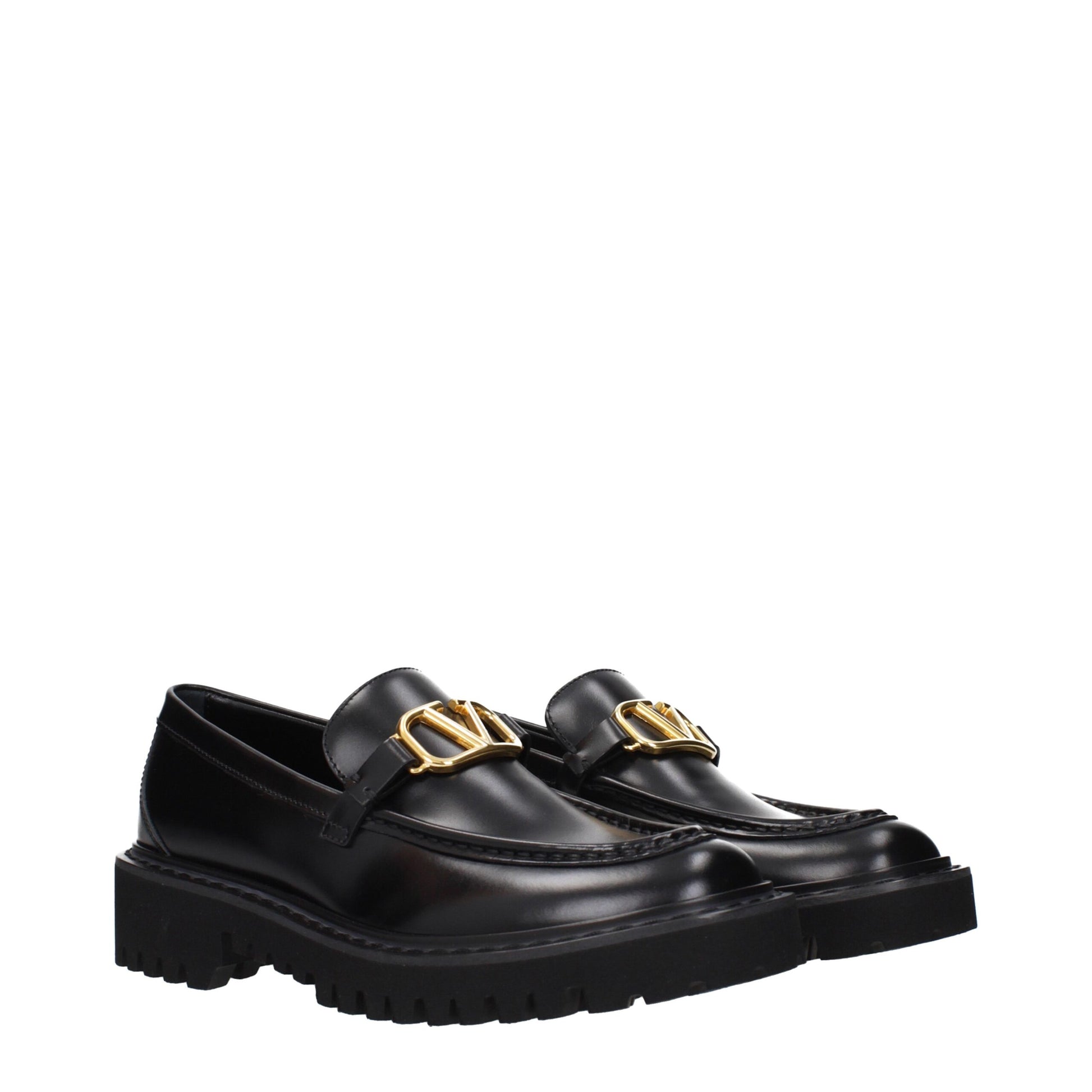 Black Leather Slip-On Loafers