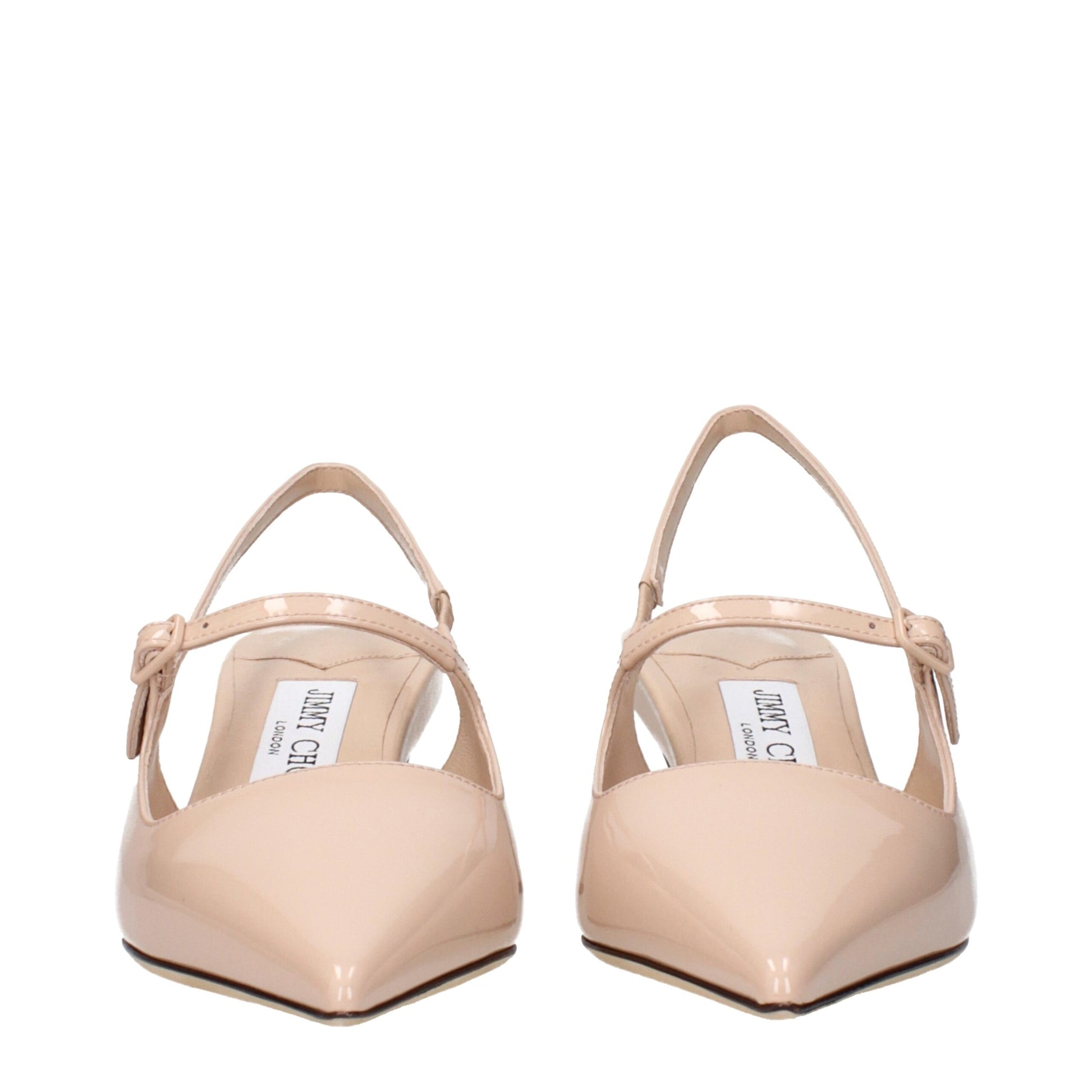 Jimmy Choo Pink Leather Mid Heel Pumps