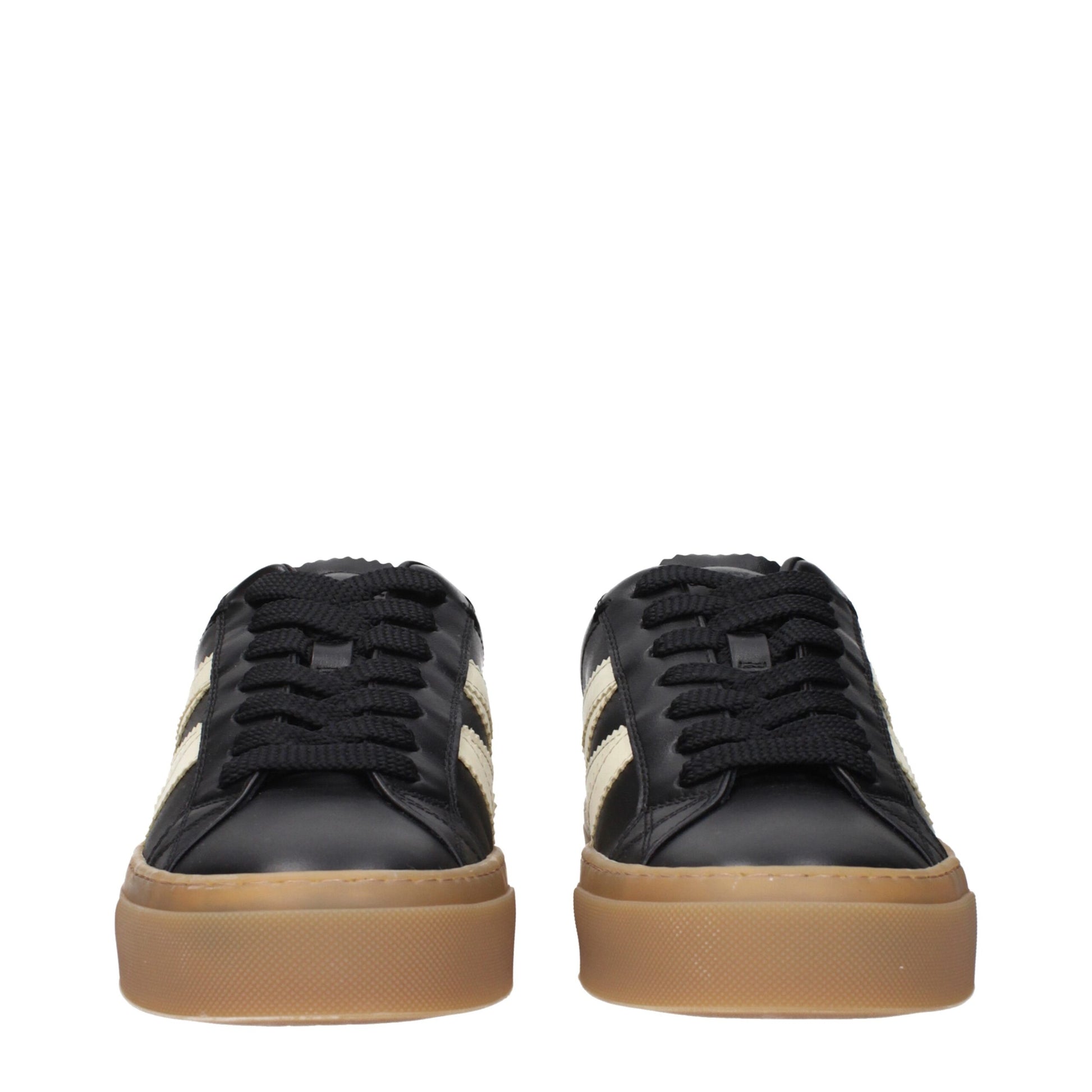 Black Leather Low Tops