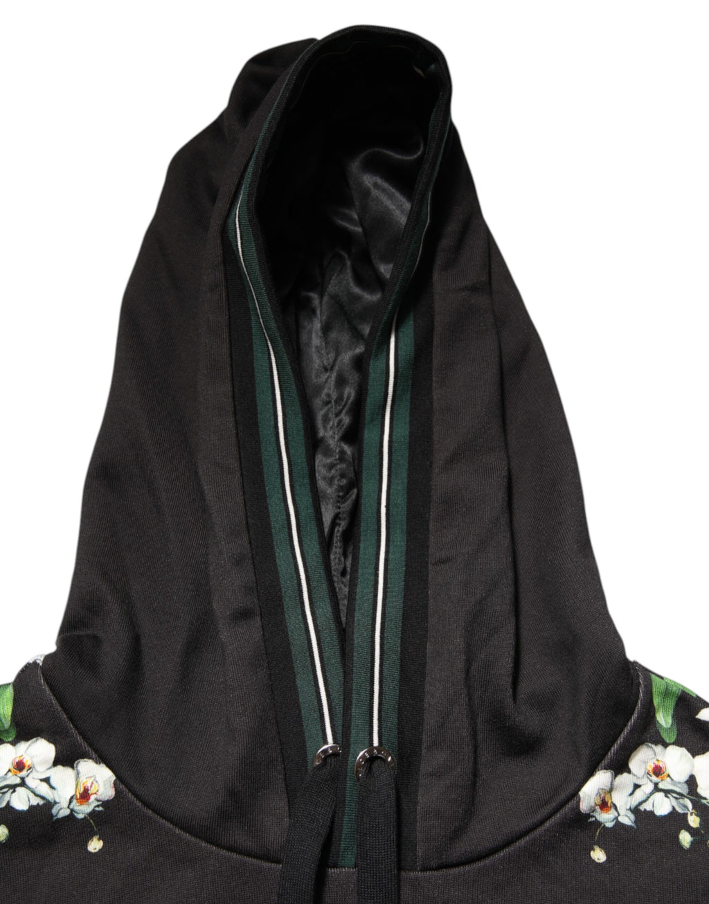 Dolce & Gabbana KING Black Orchid Floral Crown Logo Hoodie Sweater