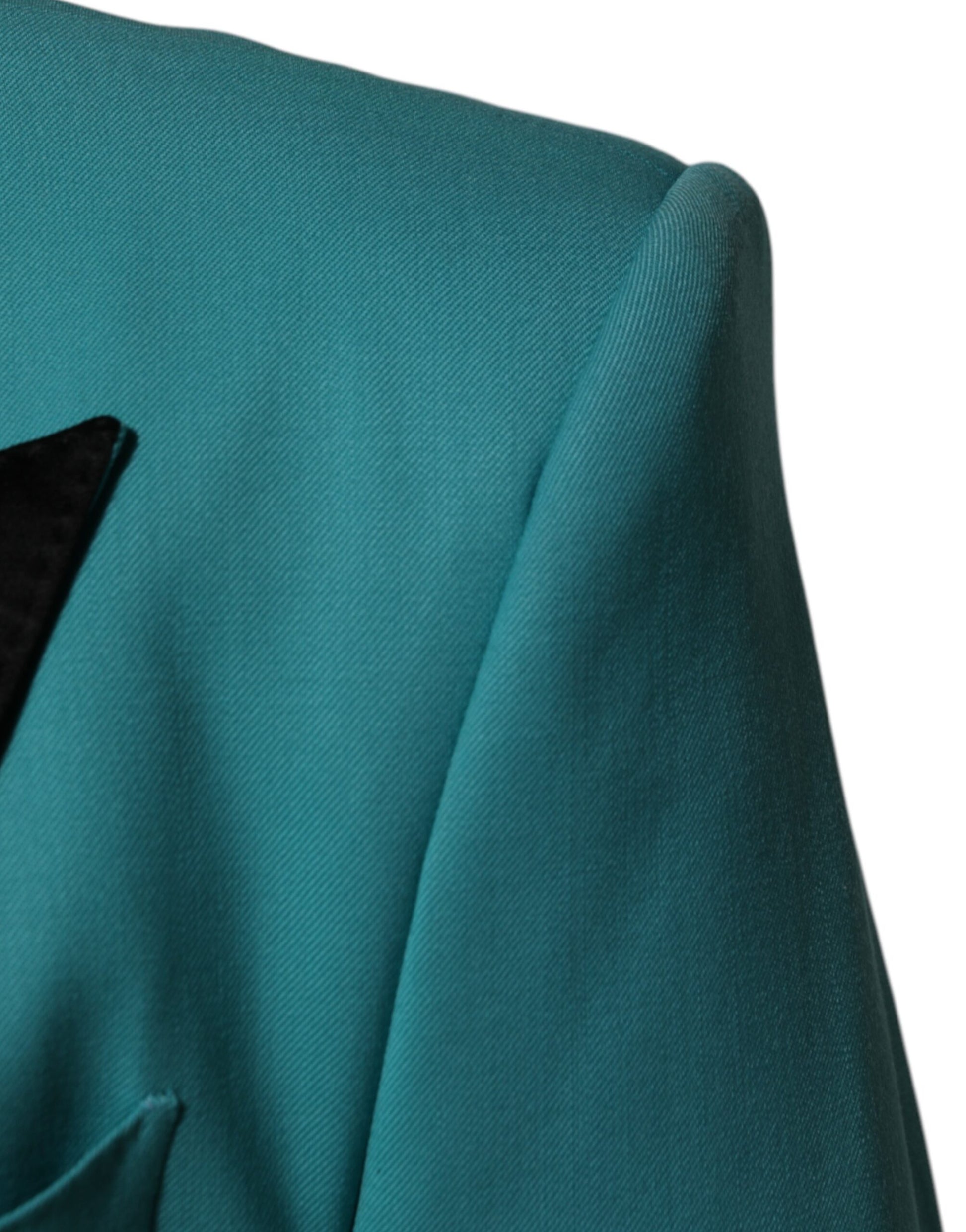 Dolce & Gabbana Cyan 3 Piece Wool Silk Blend Suit SICILIA