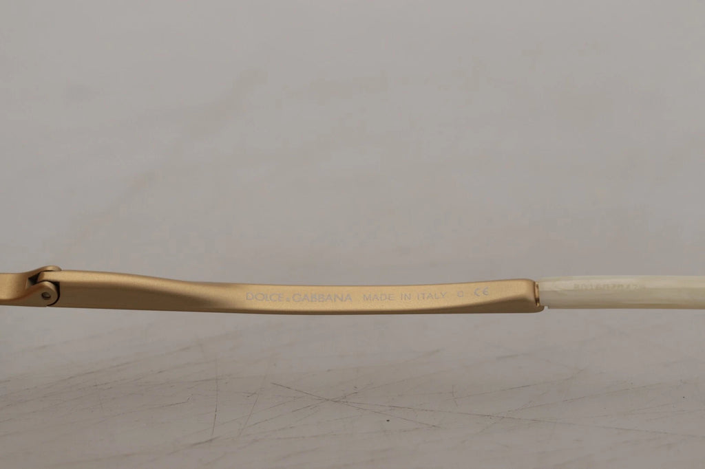 Dolce & Gabbana DG2159B Beige Gold Straw Butterfly Crystals Sunglasses