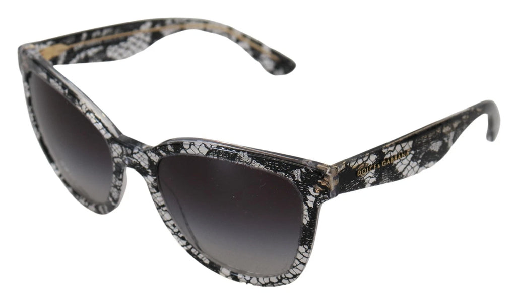 Dolce & Gabbana DG4190 Black Lace Acetate Crystal Round Sunglasses