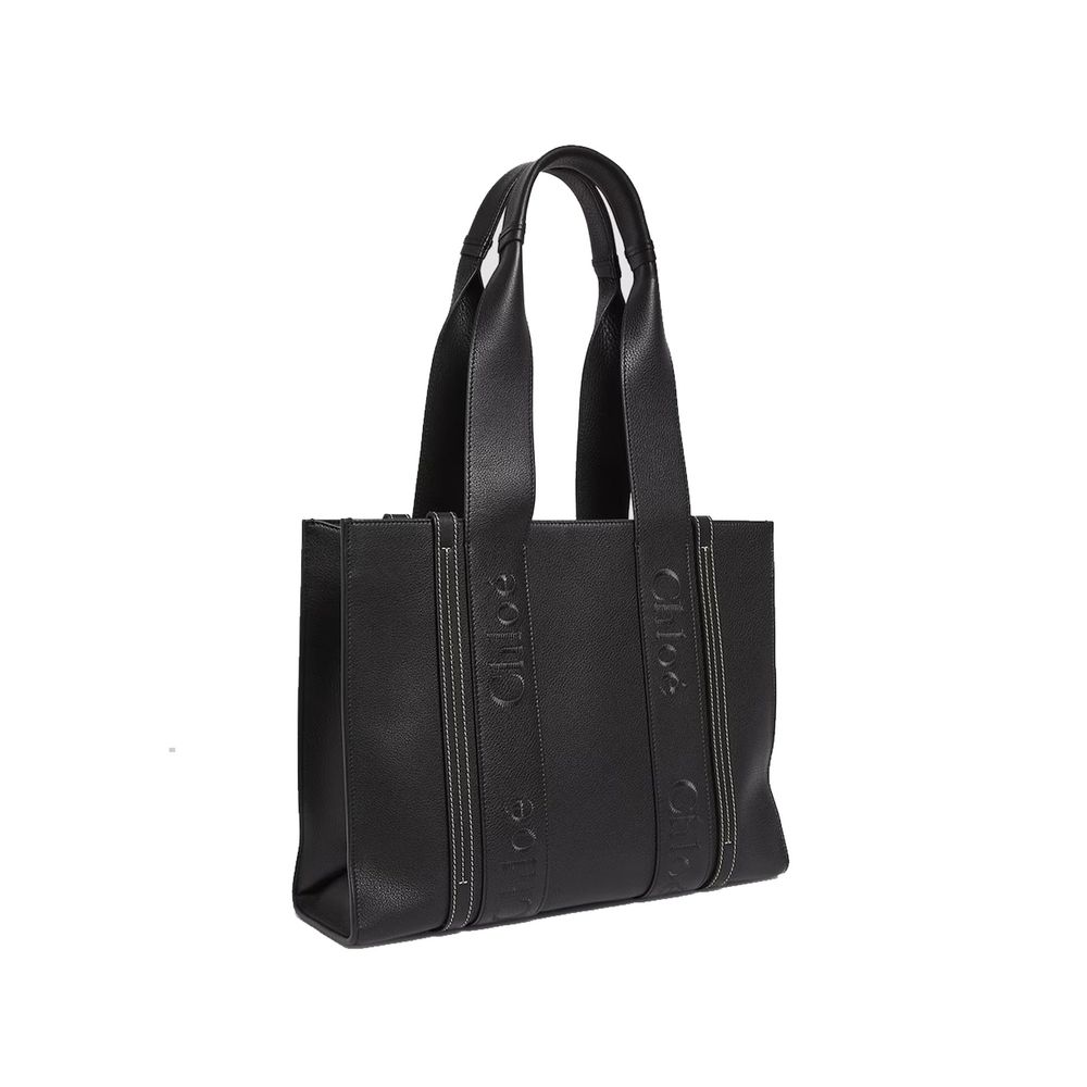 Chloé Black Leather Tote Bag