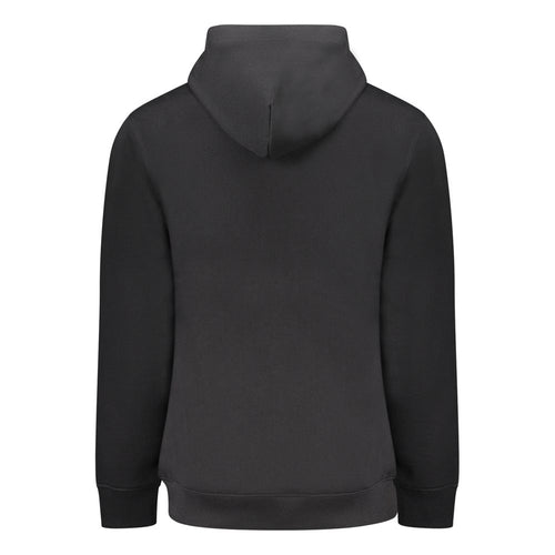 "Black Cotton Men Sweater with Central Pocket"