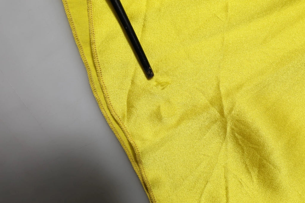 Tonello Yellow Silk Satin Slip Maxi Spaghetti Strap Maxi Dress