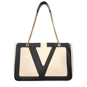 Beige Leather Shoulder Bags
