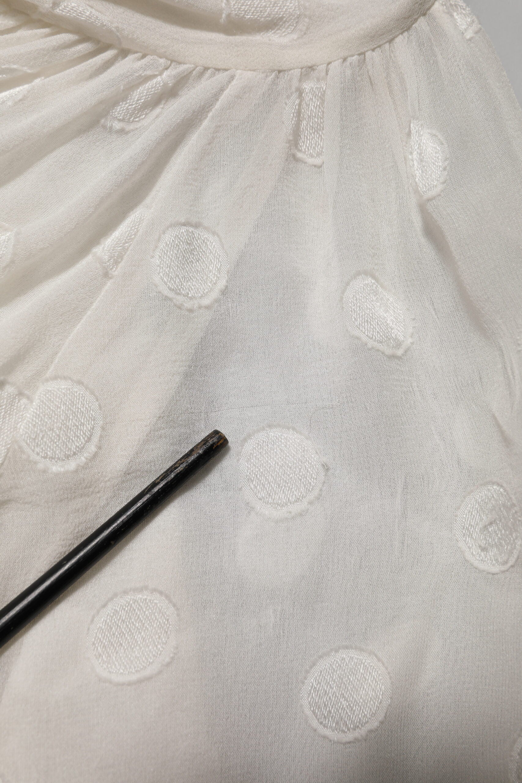 Dolce & Gabbana White Polka Sheer Silk Bow Tie Shirt Blouse Top