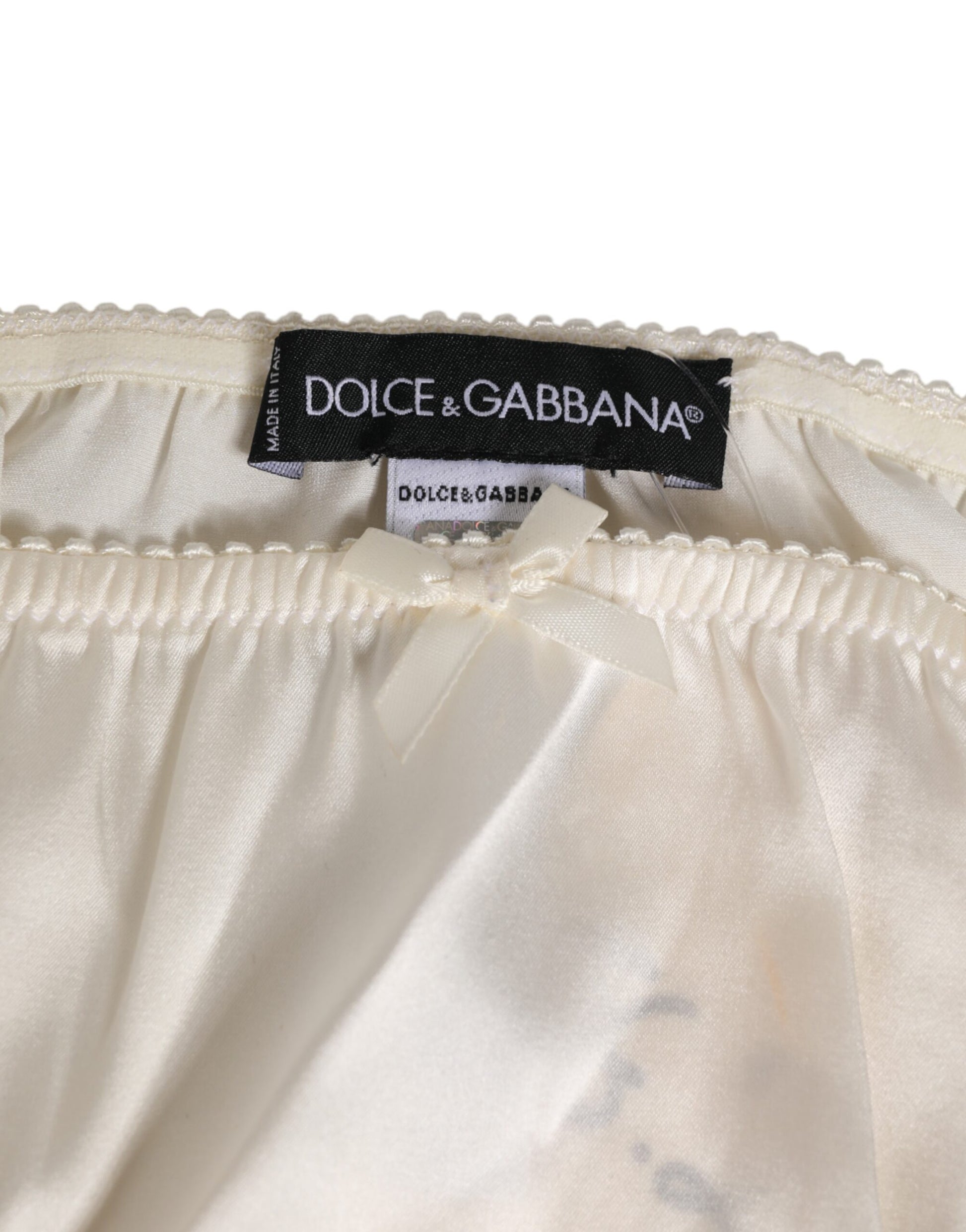 Dolce & Gabbana White Silk Satin Lingerie Panty  Underwear