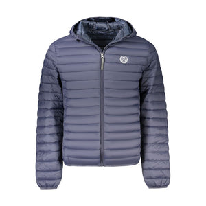Blue Polyester Men's Jacket