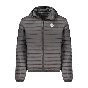 Black Polyester Men Jacket