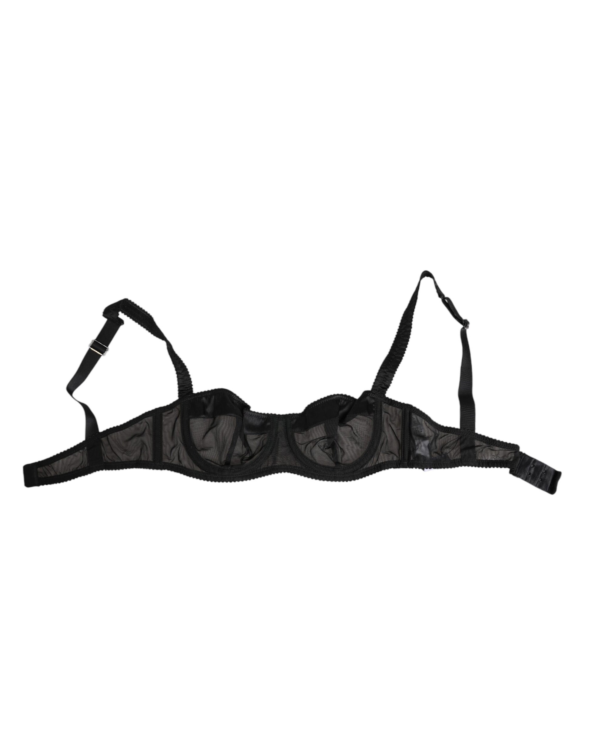 Dolce & Gabbana Black Sheer Mesh Underwire Bra  Underwear