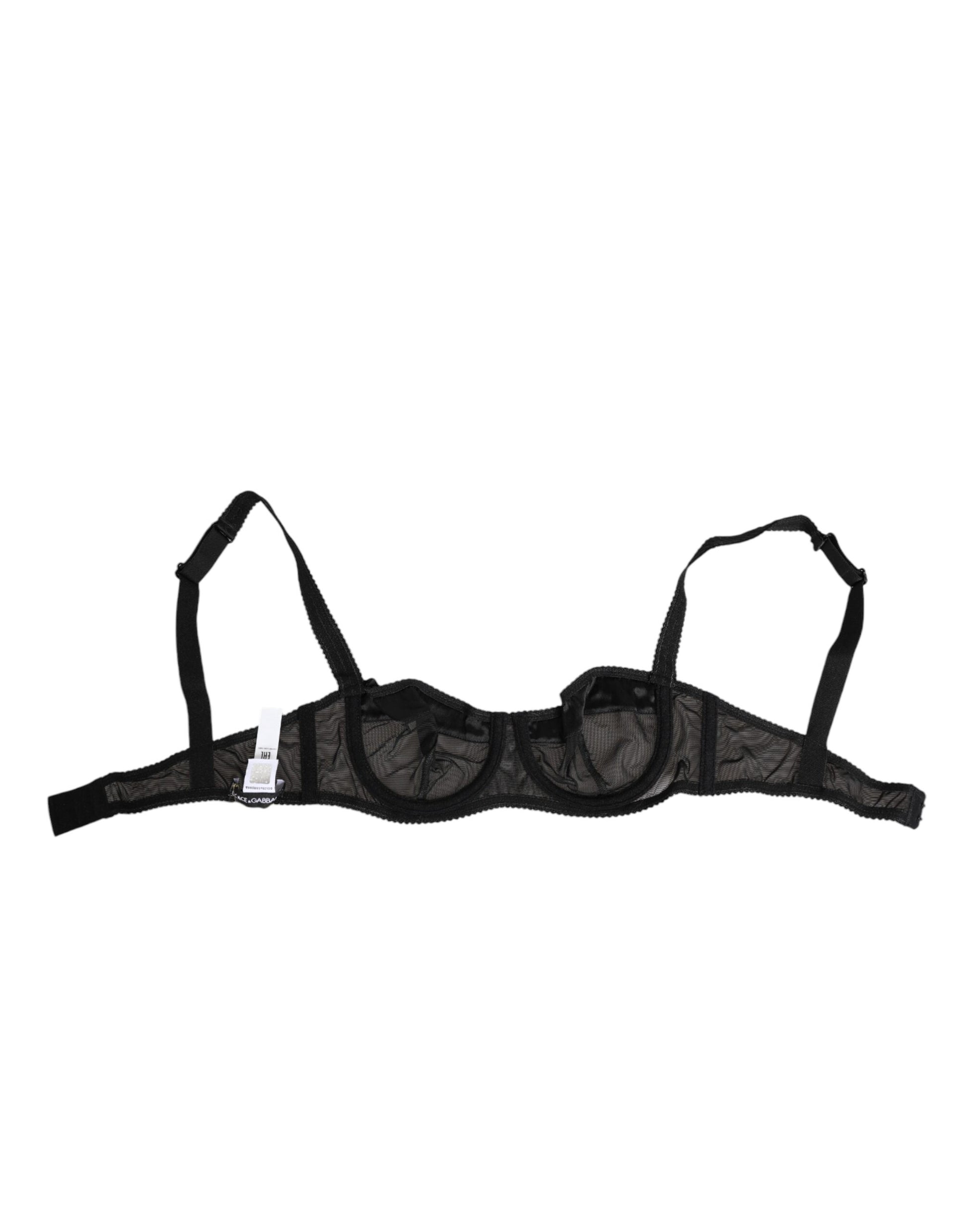 Dolce & Gabbana Black Sheer Mesh Underwire Bra  Underwear