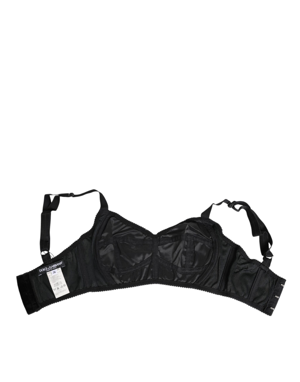 Dolce & Gabbana Black Stretch Nylon Bustier Bra Underwear