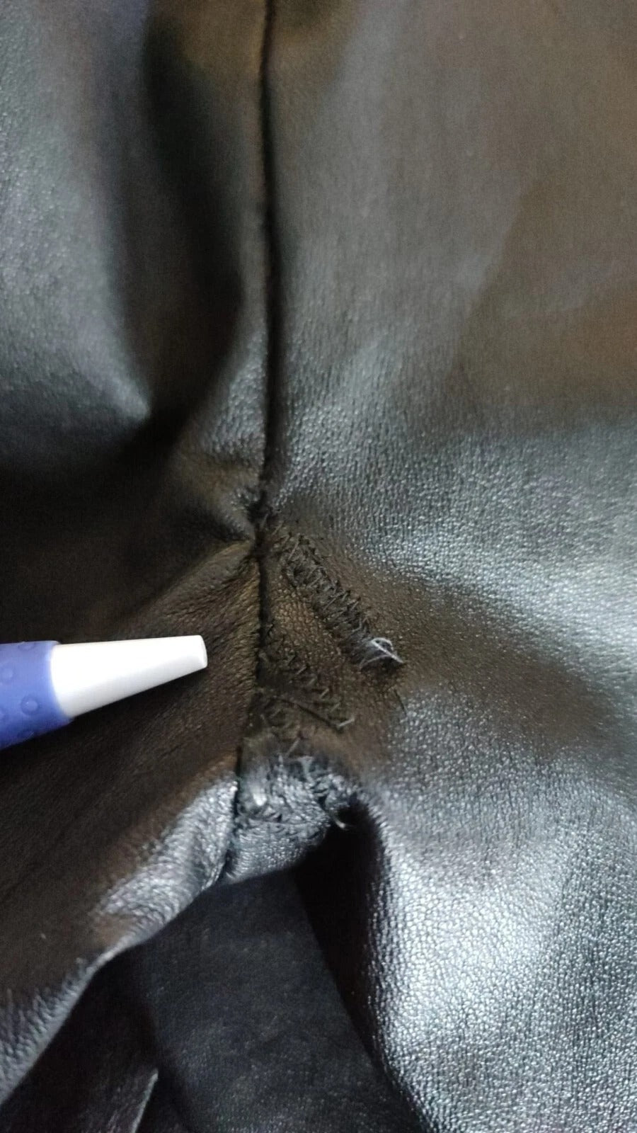 Dolce & Gabbana Black Leather Elastic Waist Trouser Pants