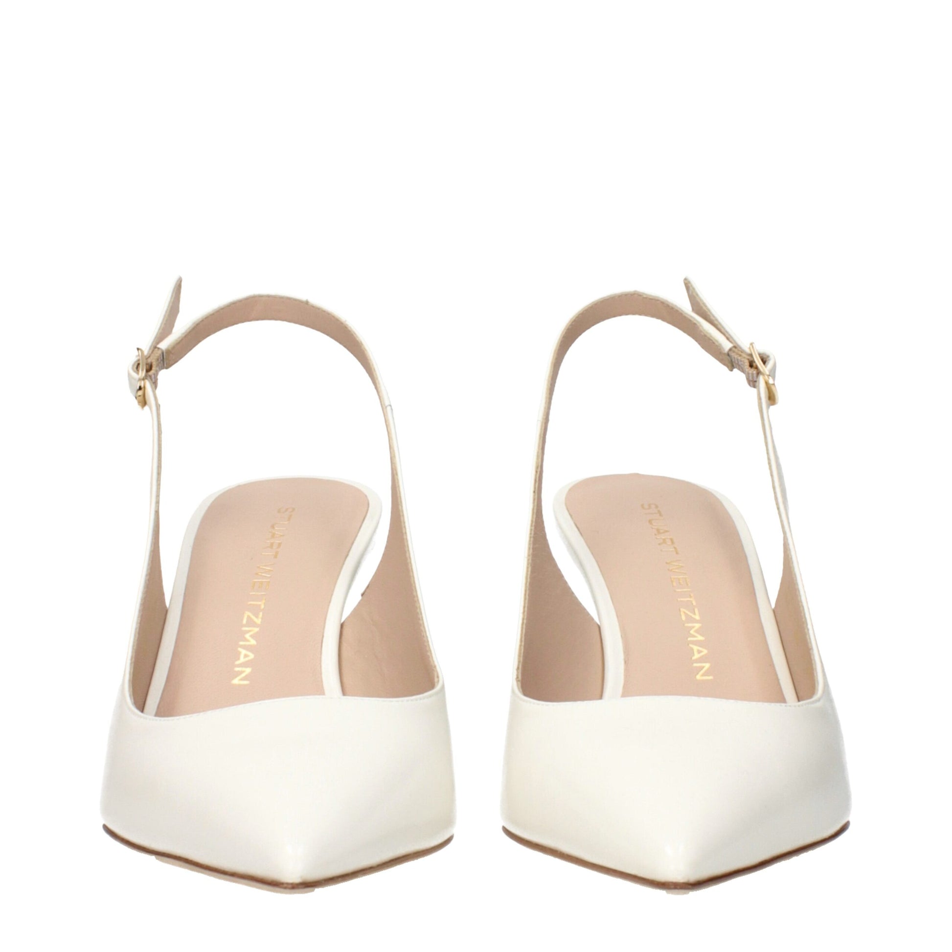 Beige Leather High Heel Pumps