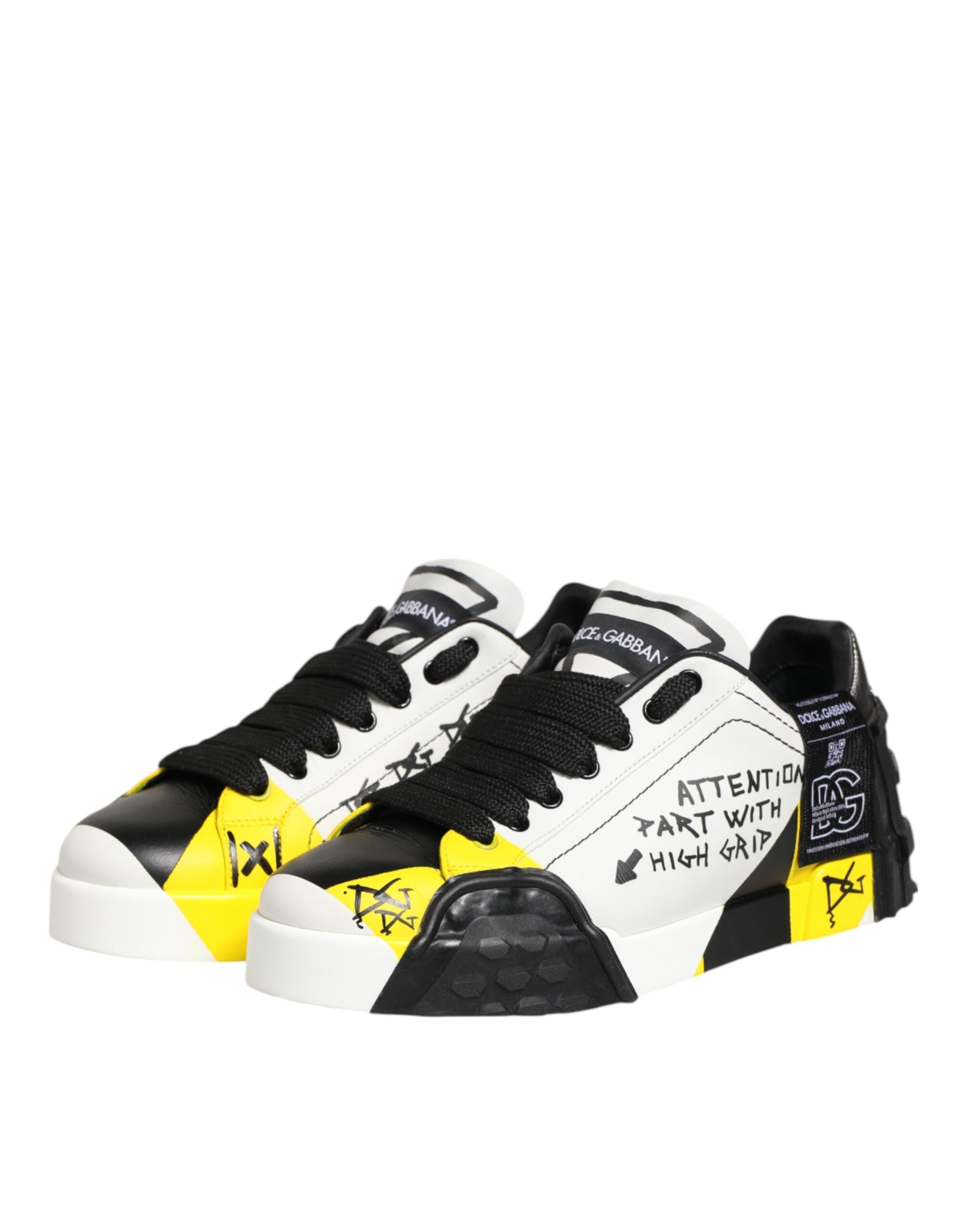 Dolce & Gabbana Multicolor Lettering Portofino Sneakers Shoes