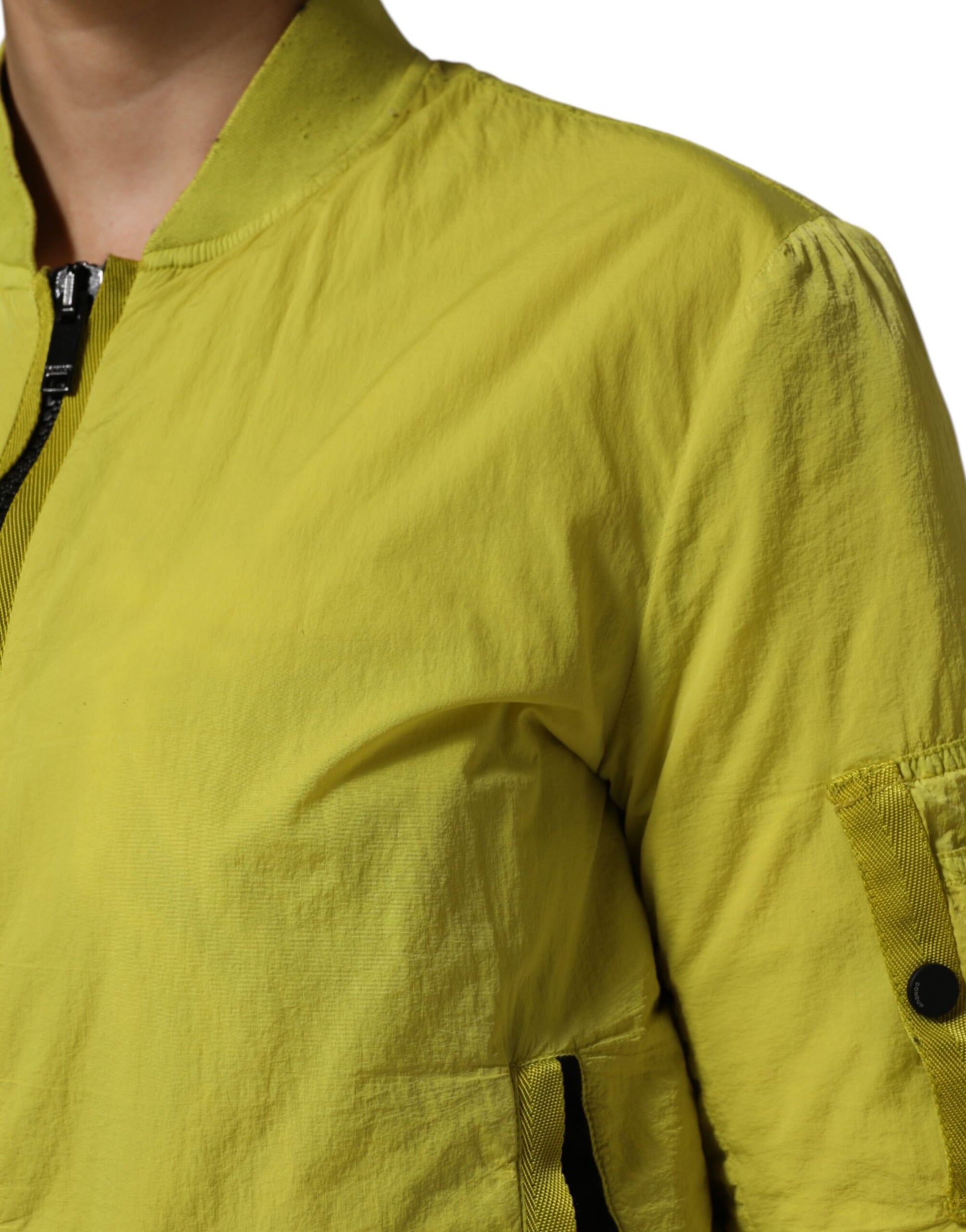 Dondup Yellow Polyamide Zipper Bomber Women’s Jacket
