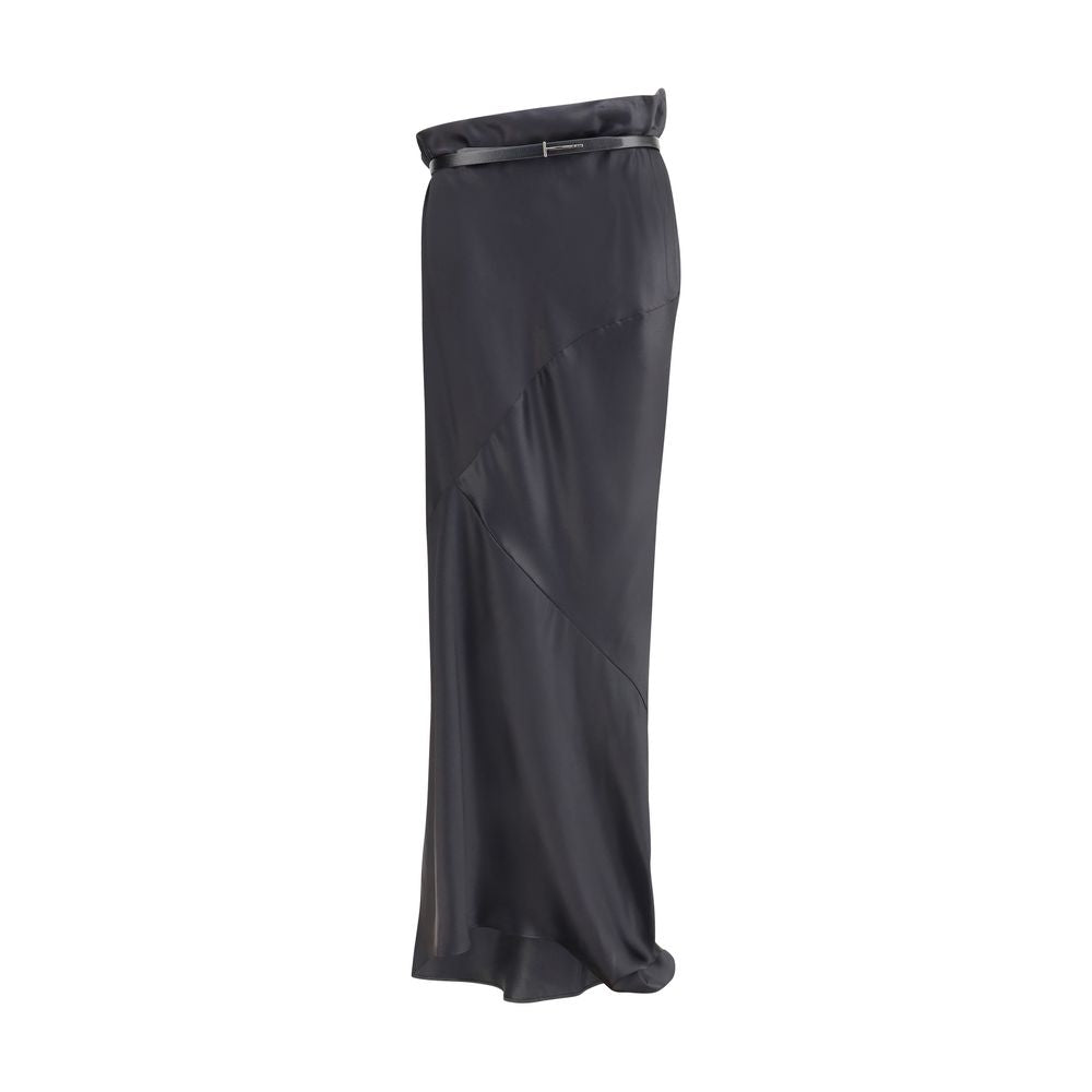 SILK SATIN LONG SKIRT