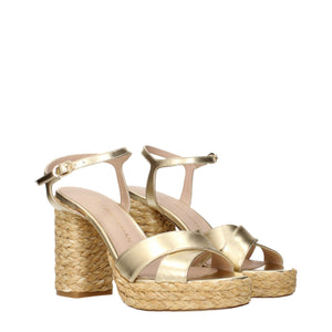 Gold Leather Platforms