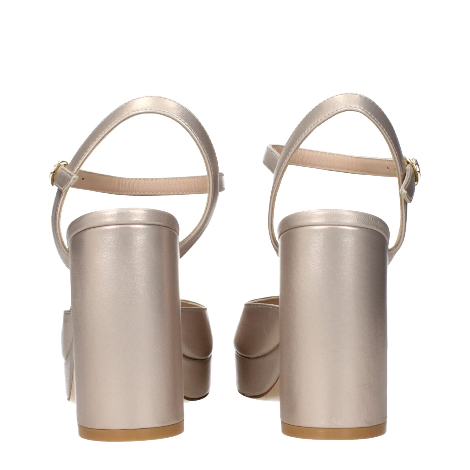 Beige Leather Platforms