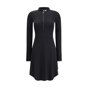 BIKER CREPE JERSEY ZIPPED DRESS