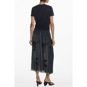Black Cotton Women T-Shirt