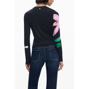 Black Elastane Tops & T-Shirt