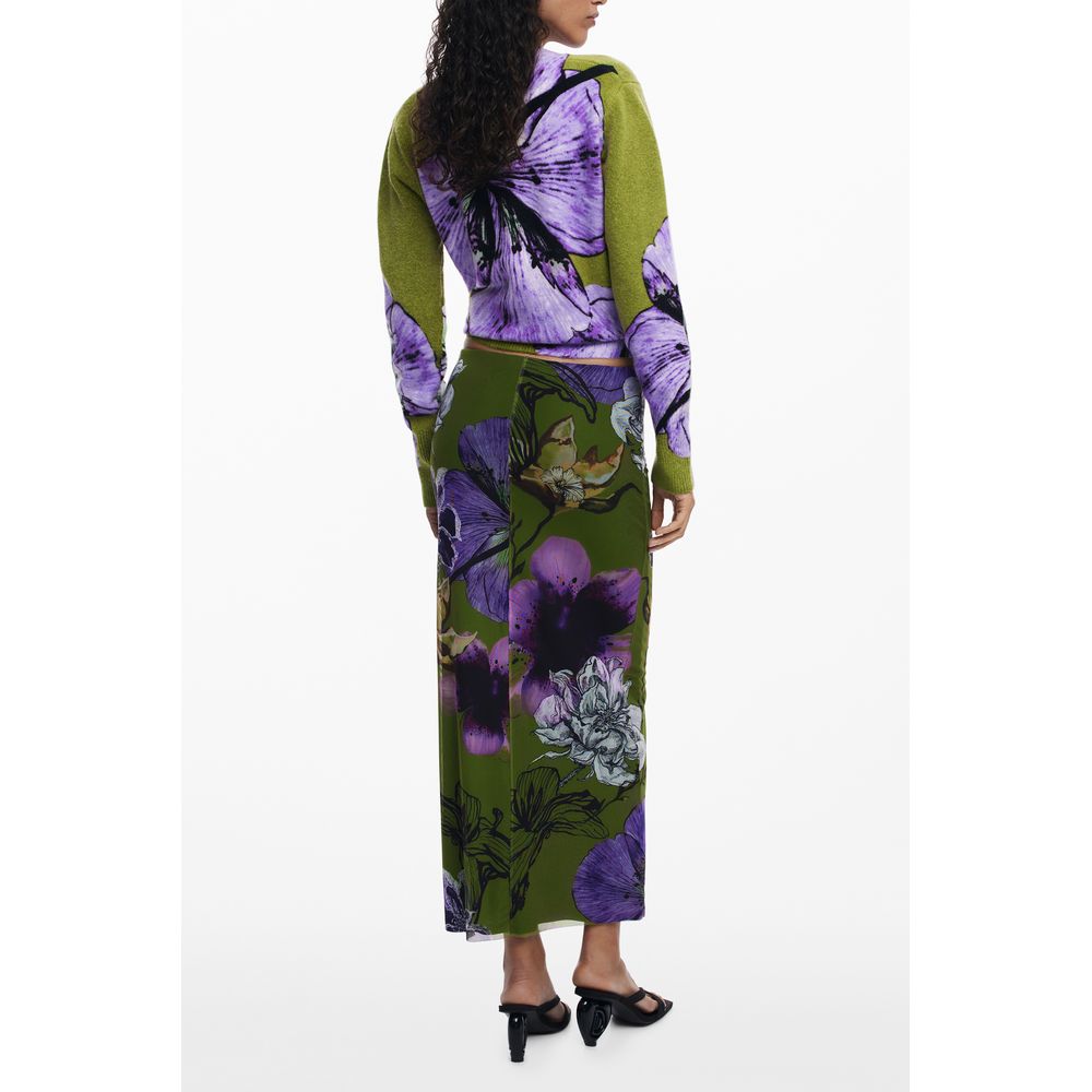 Green Polyester Women Skirt