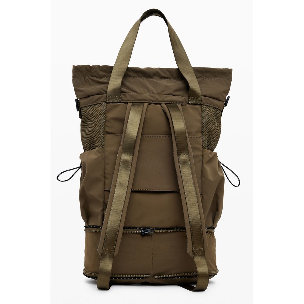 Green Polyester Women Convertible Handbag
