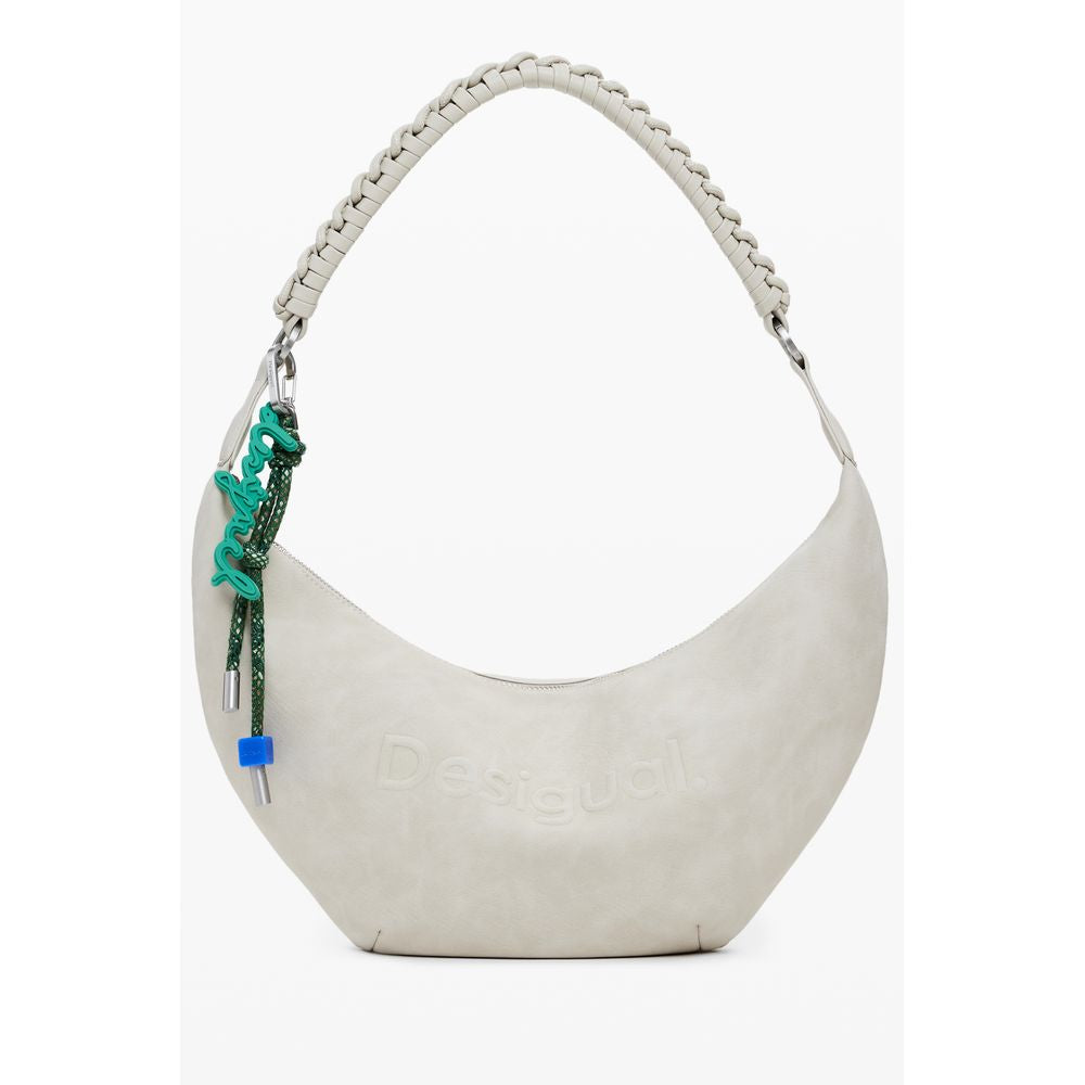 Beige Polyethylene Women Handbag