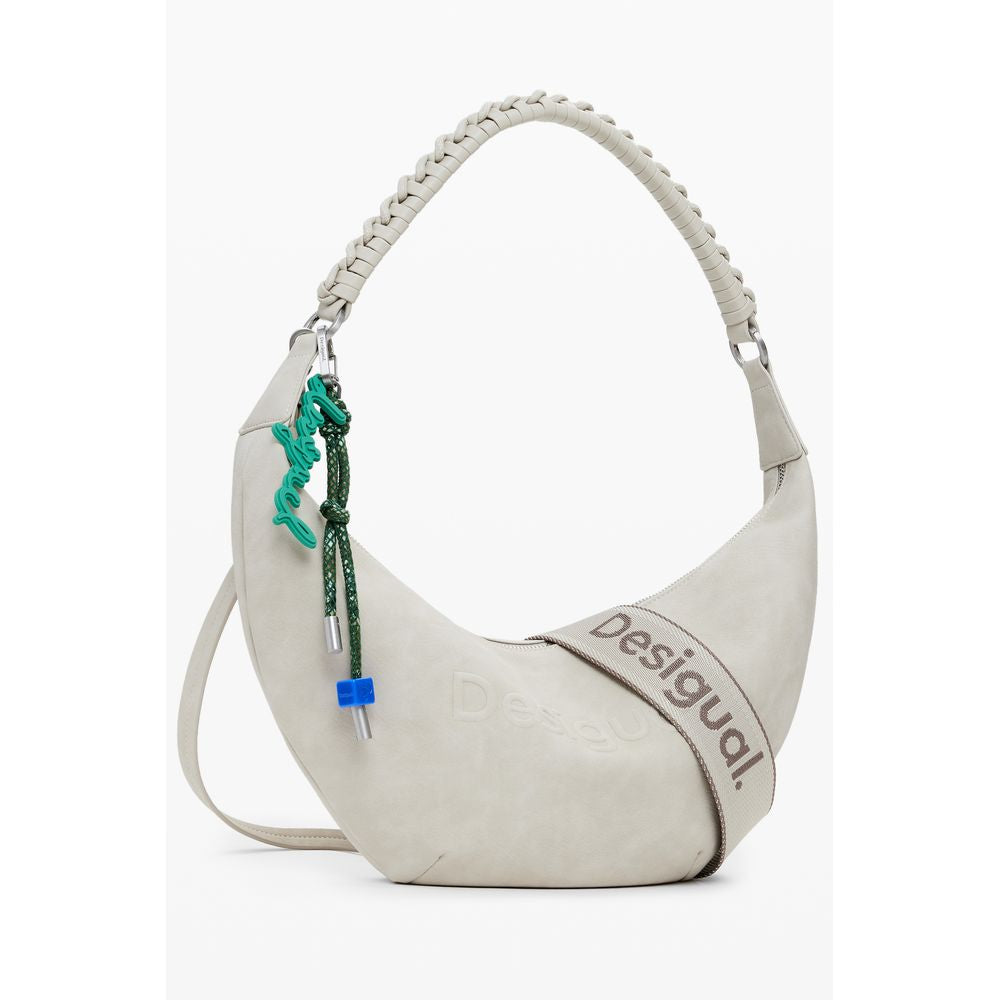 Beige Polyethylene Women Handbag