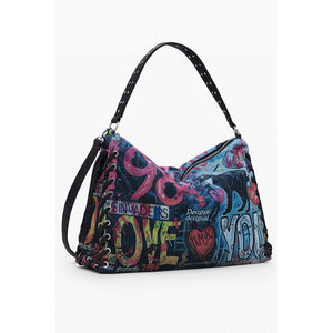 Blue Cotton Women Handbag